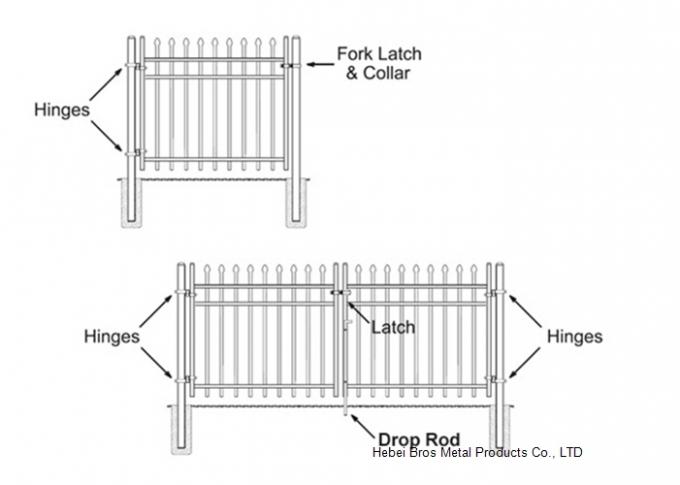Puerta de oscilación peatonal de las puertas automáticas de la calzada del jardín con el diseño de acero de la cerca